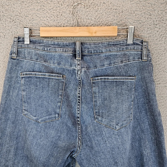 Hint Of Blu Womens Med Wash Wide Leg Welt Pocket Stretch Comfort Jeans Sz 32x31 - Picture 8 of 12